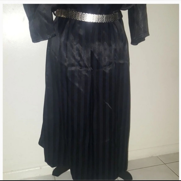 Goth Witchy Black Silky Vintage Pinup Dress - Picture 7 of 7